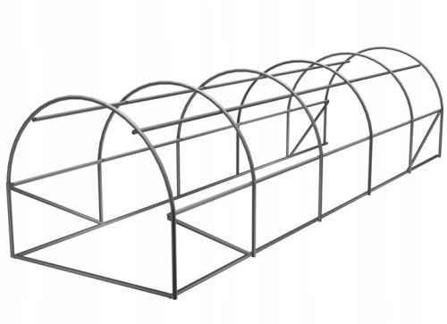 Folientunnel, Kunststoffplatten Folientunnel 24 m² 800 x 300 cm silber