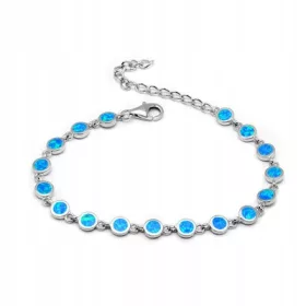  Silberarmband mit blauem Opal