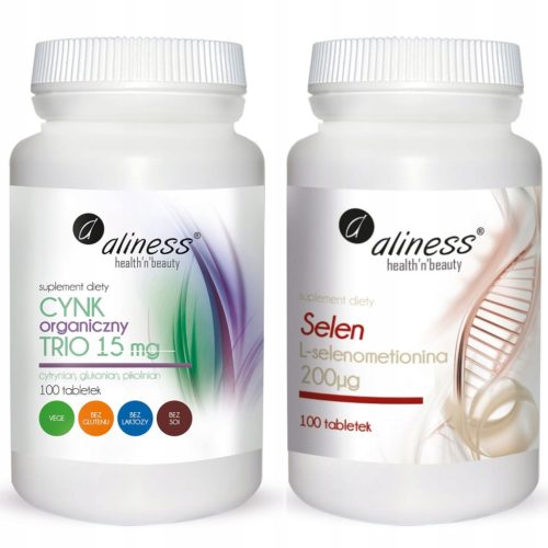 Aliness Organisches Zink & Selen Set - Immunsystem & Hautpflegeunterstützung