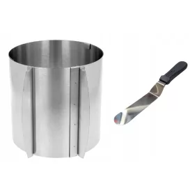   Elitehoff Kuchenform 30 x 30 cm Durchmesser 30 cm + Spatel KONFEKTIONSMESSER CREME KUCHENSPACHTEL 27 cm