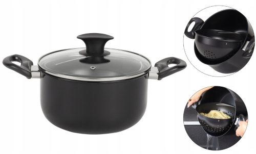Töpfe P&S traditioneller Topf, Stahl, mit Deckel, 3,5 l