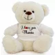  Ein Teddybär im T-Shirt mit der Aufschrift „Valentinstagsgeschenk“.