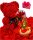 Blumen und Blumenkästen zum Valentinstag BÄR MIT ROSEN 40 CM XXL MIT BOX VALENTINSTAG GESCHENK + Ewige Rose im Glas, rote Blumenbox Rose PREMIUM KOSTENLOSER VALENTINSTAG