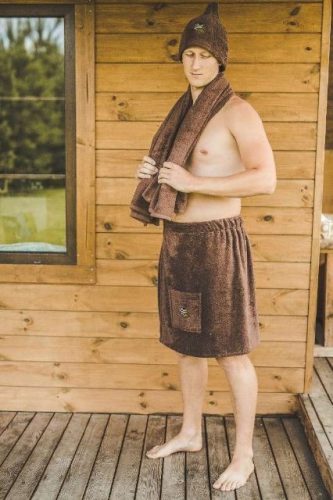 Saunen und Zubehör Herren-Saunaanzug: KILT + HUT + HANDTUCH – RUDAS