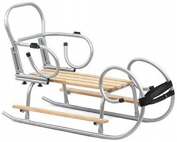 RETRO-Metallschlitten mit Rückenlehne für Kinder
