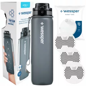  Wessper Activemax Triline Filterflasche 1 l silber/grau