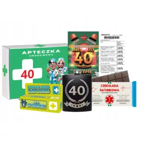   Ein GESCHENK, ein Erste-Hilfe-Set zum 40. Geburtstag mit einem Rezept für ihn, meinen Freund, meinen Mann