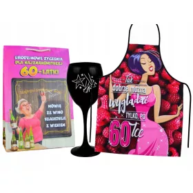    Ein wunderschönes Schürzenglas für eine Frau, eine Großmutter, eine Freundin, ein Geschenk zum 60. Geburtstag