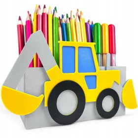    KAJAWIS Schreibtisch-Organizer, 3D-Bagger-Buntstifthalter, ECO-Federmäppchen