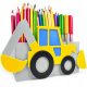  KAJAWIS Schreibtisch-Organizer, 3D-Bagger-Buntstifthalter, ECO-Federmäppchen