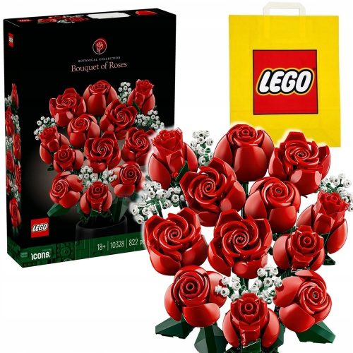  LEGO ICONS 10328 Rosenstrauß + VP Papiertüte LEGO 6315792 Mittel
