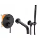 Rea Einhebel-Wand-Badewannenarmatur LUNGO BLACK CONCEALED BATH SET schwarz