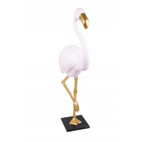    Exklusive Flamingo-Figur auf einem rosa-goldenen Granitsockel