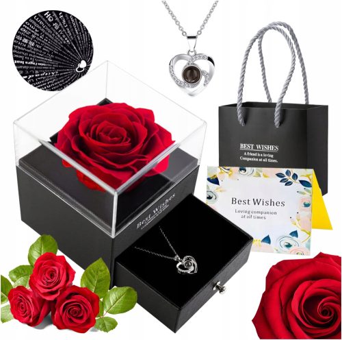 Valentinstagsgeschenk Ewige Rose in Glashalskette für die Blumenfrau