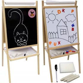    Kreidetafel, magnetisch, trocken abwischbar, 3 Spielzeuge, 43,5 x 95 cm