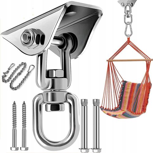 Garten- und Terrassenhängematten NCRealher Hängematte mit Stange, Silber, 450 kg, 9,5 x 7