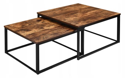  LoftInspired Velen quadratischer Couchtisch 75 x 75 x 42 cm gealterte Eiche