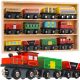  Holzeisenbahn-Magneteisenbahn + Waggons-Lokomotive-Set für Kinder