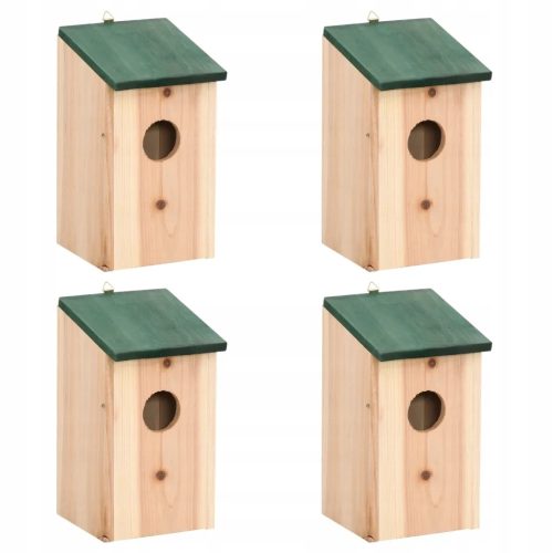  vidaXL Vogelhäuschen 4 Stück aus Holz 12x12x22cm