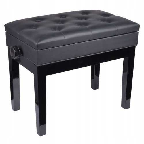  KLAVIERBANK, VERSTELLBARER HOCKER MIT STAURAUM, SCHWARZ, KOMFORTABEL, PREMIUM