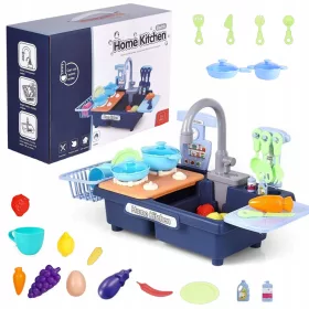    KINDERSPÜLE, WASCHBECKEN, GESCHIRRBAND, INTERAKTIV, FLIEßENDES WASSER, BLAU