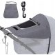  Regenschirm für einen Kinderwagen SEGELGEHÄUSE FÜR KINDERWAGEN GROß GRAU 88 cm grau + Karton mit separatem Deckel 20 cm x 15 cm x 25 cm 1 Stk.