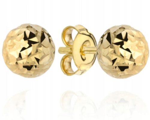  GOLD-DIAMANT-OHRRINGE KUGELN KUGELN OHRSTECKER 333 4 MM GRAVUR