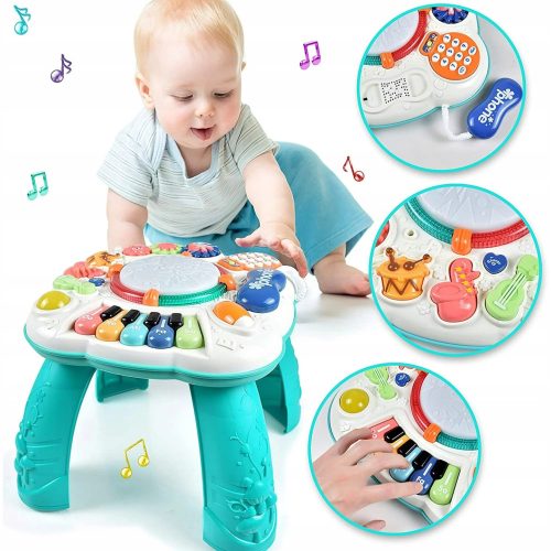  PÄDAGOGISCHER TISCH, INTERAKTIVES MUSIKPLATINE FÜR KINDER, KLAVIER, Trommel