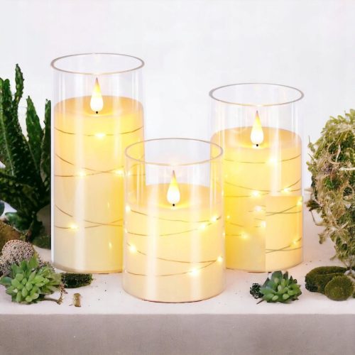  SET AUS 3 BATTERIEBETRIEBENEN LED-KERZEN MIT FLAMMENEFFEKT