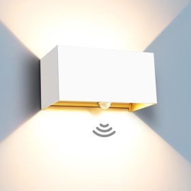    Kingwen Gartenwandleuchte, weiß, integrierte 20-W-LED-Quelle