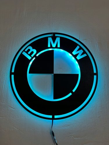 Bilder an der Wand BMW Logo LED Holzbild NACHTLAMPE