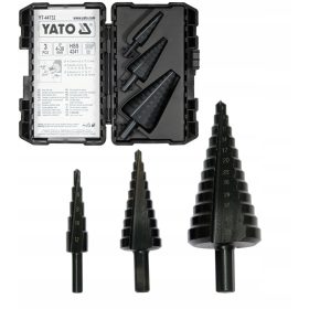   YATO SET HSS4241 KONISCHE STUFENBOHRER FÜR METALL, 3 STÜCK. 4-38mm