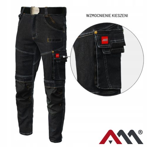 REDA BHP JEANS STRETCH BLUE lange Arbeitshose, Größe XL