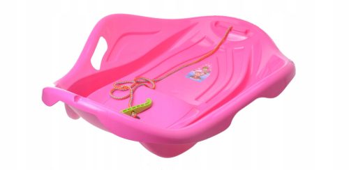  Kunststoffschlitten für Kinder, Schale mit Griffen, rosa, 80 x 60 x 17 cm