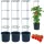  Prosperplast-Blumentopf, 29,5 cm x 29,5 x 23,6 cm, Durchmesser 29,5 cm, Kunststoff in Grau- und Silbertönen