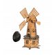  Hölzerne Gartenwindmühle – Höhe 120 cm. Bewegliche Propeller – LED
