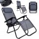 Stühle für Garten, Terrasse und Balkon eHokery Orion Zero Gravity Liegestuhl, grau, 160 cm