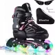  Wheelive verstellbare Inline-Skates, Schwarz und Pink, 43-46