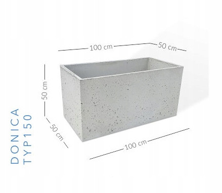 Töpfe und Pflanzgefäße für den Außenbereich und den Garten PASOŃ Blumentopf 100 cm x 50 x 50 cm Beton