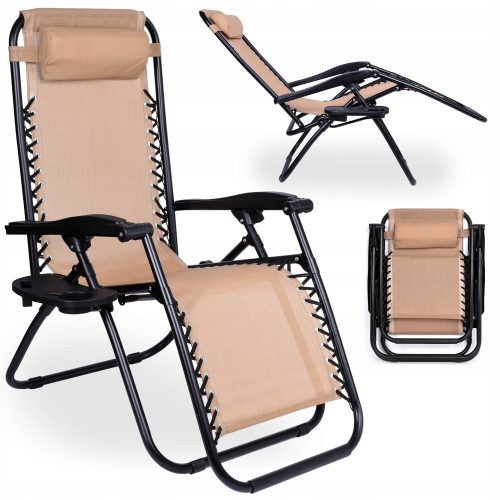 Sonnenliegen und Garten und Terrasse eHokery Orion Zero Gravity Liegestuhl, Metall, schwarz