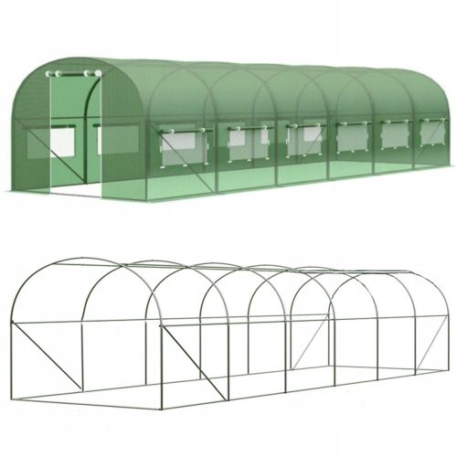 Folientunnel, Kunststoffplatten Folientunnel 30 m² 1000 x 300 cm grün