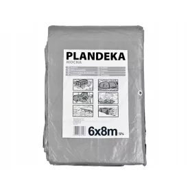   Robuste Abdeckplane in Silber, 6x8 Meter, 110 g/m², UV-beständig