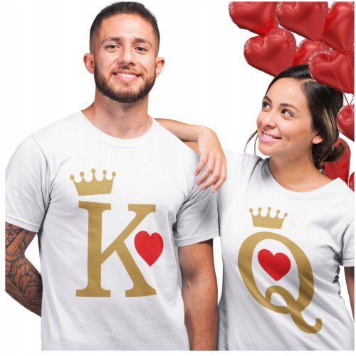 Coole, lustige Gadgets VALENTINSTAG-GESCHENK-T-Shirt für Paare, Sie und Ihn, Q & K-Set mit 2 Stück