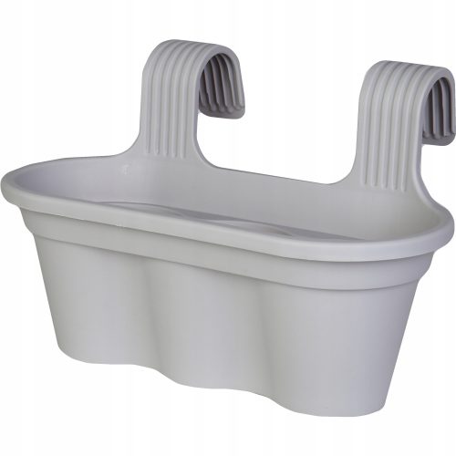  Goliat-Blumentopf 26,5 cm x 42,5 x 26,5 cm, Kunststoff in den Farben Grau und Silber