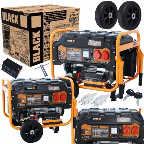 Tragbarer Einphasengenerator Schwarz 3000 W Benzin