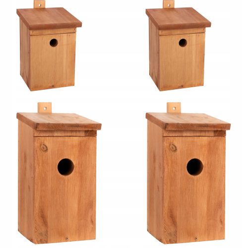 Boxen (Häuser) und Vogelhäuschen Set mit 4 Nistkästen Typ A Typ B Meisen Starling aus Holz PL Nistkästen
