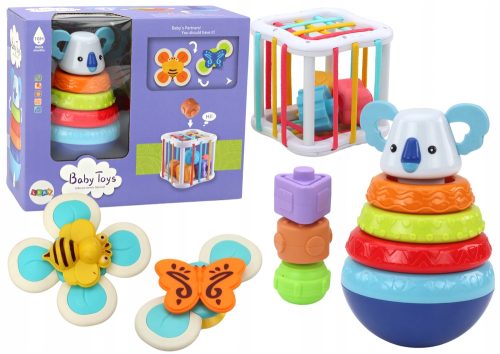  Satz sensorischer Spielzeuge, Koala-Turm, pädagogische Würfelspinner
