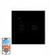SCHALTER GLAS WIFI LICHTSCHALTER SCHWARZ DOPPEL TUYA SMART FI60