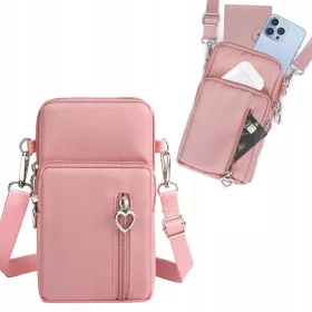  Puder-Clutch-Tasche für Telefon, Polyester, schwarz