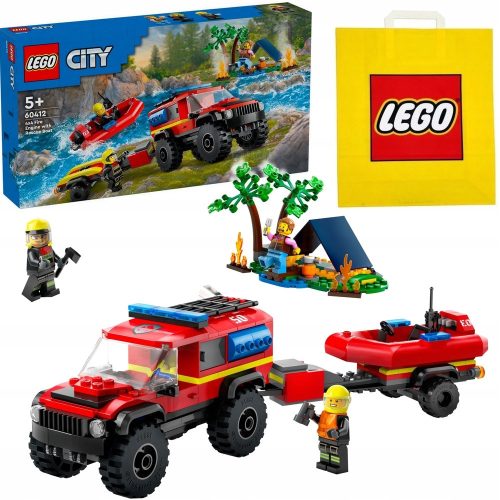  60412 4X4 FEUERWEHRWAGEN MIT RETTUNGSBOOT + VP-Papiertüte LEGO 6315792 mittel